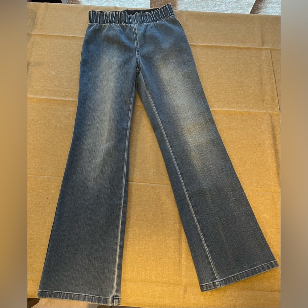 Soft Surroundings Straight leg Jeans / Blue Bottom Elastic Waistband Jeans